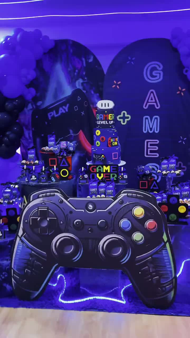 Decoração gamer da Game Party